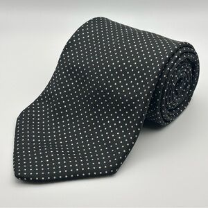 Rooster | Vintage Micro Polka Dot Silk Necktie Tie | Black/White